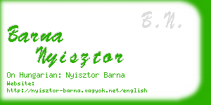 barna nyisztor business card